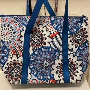 Vera Bradley Beach Bag/Cooler, vinyl waterproof lining, used once, wipes clean.